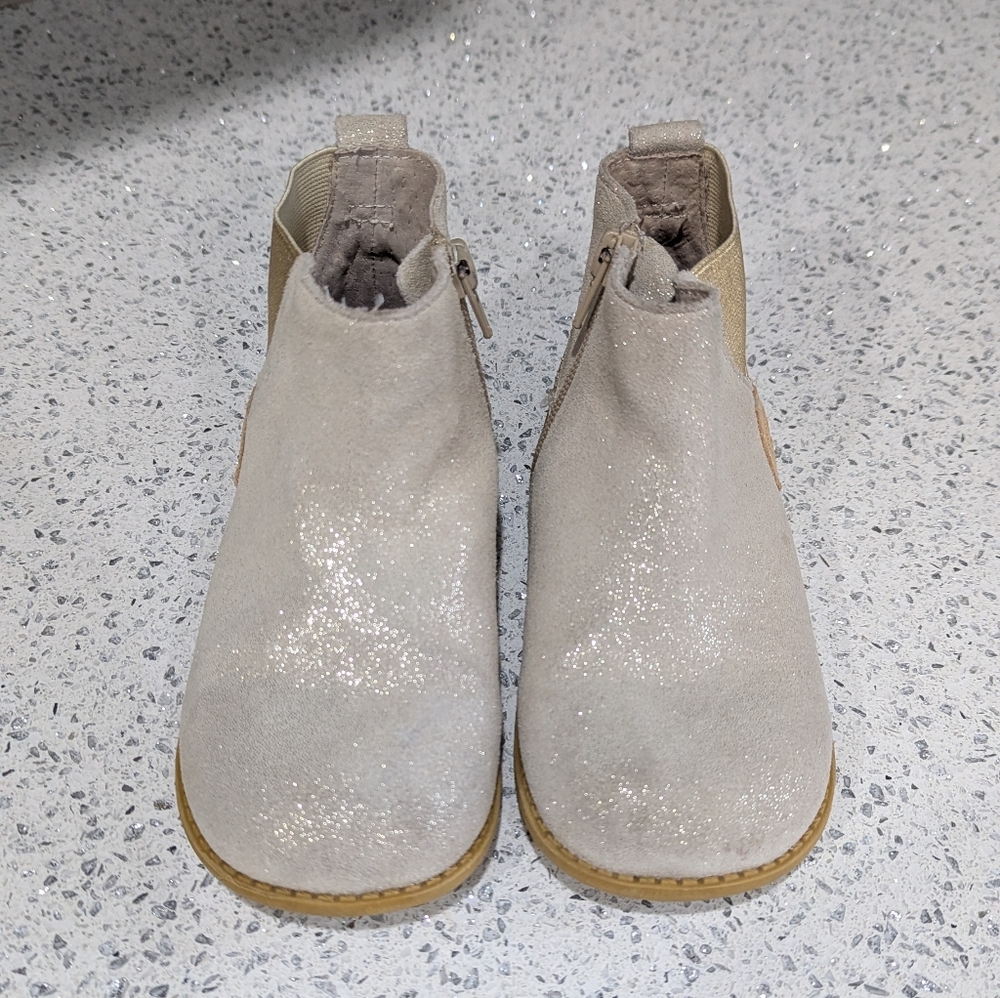 Livie And Luca Girls Wink Ankle Boot Gold Metallic Shimmer Glitter Suede Size 12 - Picture 4 of 10